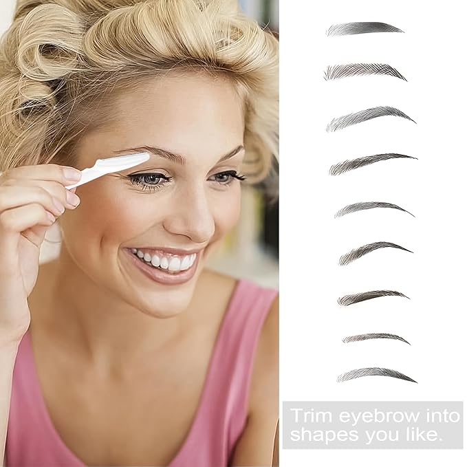 12 Pcs Eyebrow Razors, Face Razors Multipurpose, Exfoliating Dermaplaning Tools, Eyebrow Trimmers Shaver with Safety Cover, Facial Hair Removal for Women Men Body Use (White)