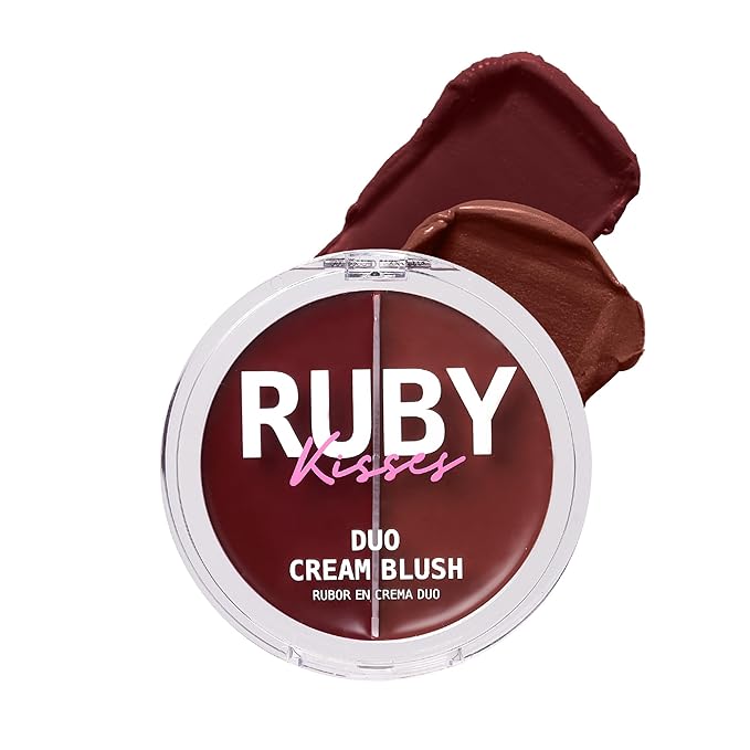 Ruby Kisses Duo Cream Blush, Smooth, Natural-Looking, Long-Lasting Acid (Rosewood)