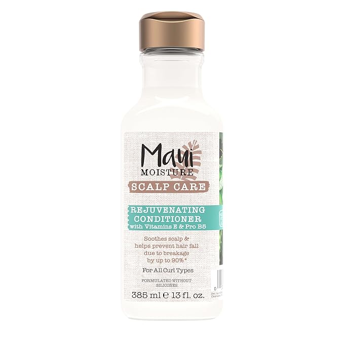Maui Moisture Scalp Care Rejuvenating Conditioner, Soothing Curly Hair Conditioner with Vitamin E, Pro-Vitamin B5 & Aloe Vera, Silicone-Free, 13 fl. oz