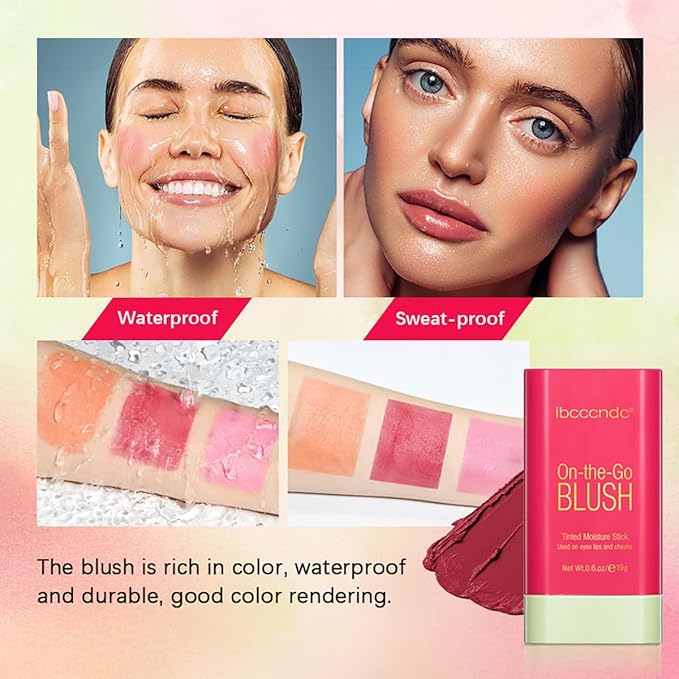 Multi-Use Makeup Blush Stick, 3-in-1 Cream Blush Stick