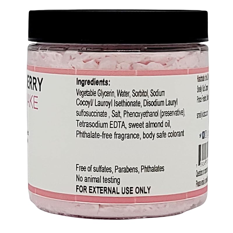 Smelly Kids Company Moisturizing Whipped Soap- Kid Friendly Cream Body Wash| Hand Wash| Shave Butter, For all skin types| No Sulfates, No Parabens, Cruelty-Free|8oz (Strawberry Milkshake))