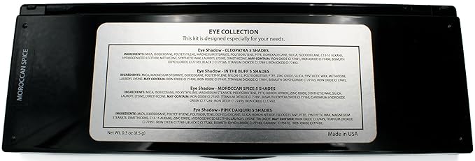 Moroccan Spice Shimmer White, Olive Green, Gold, Copper Penny Red, and Light Matte Orange Vegan Eyeshadow Palette; Talc, Paraben & Cruelty Free