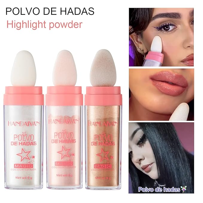 AKARY Shimmer Highlighter Powder, Fairy Polvo De Hadas