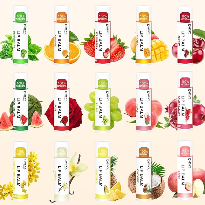 DMSKY 90 Pack Lip Balm, Natural