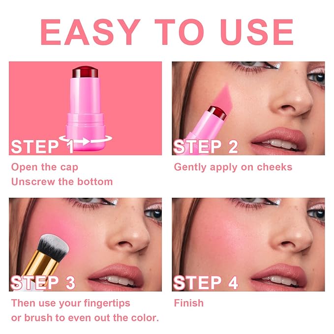 2PCS Cooling Water Jelly Lip Tint/Blush, Jelly Blush Cooling