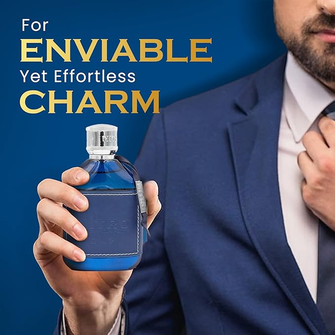 Nitro Blue Eau De Parfum - Uplifting Floral & Woody Fragrance - 3.4 Fl Oz