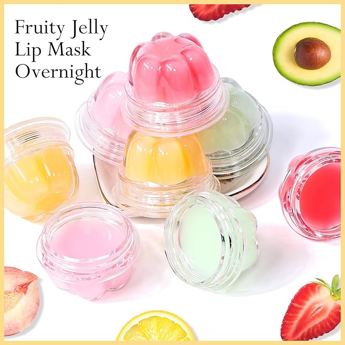 2Pc Jelly Lip Mask Overnight,Fruity Lemon Collagen-Lemon