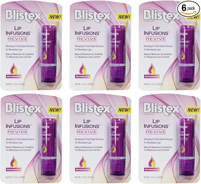 Blistex Lip Infusions Revive Lip Moisturizer 0.13 Ounce (6 Pack)