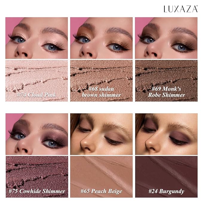 6PCS Cream Eyeshadow Stick Makeup Sets, Metallic And Matte Shimmer Eye Shadow Eye Brightener Stick Pencil Crayon, A05-Wine Red