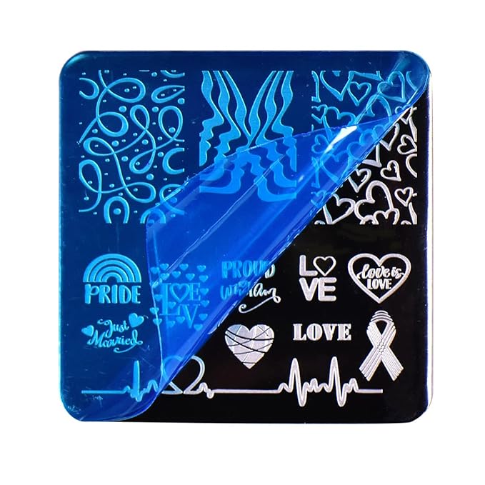 Rainbow nail art stamping plates