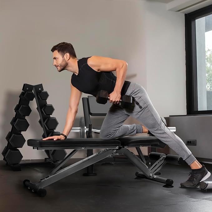 RitFit Adjustable/Foldable Utility Weight Bench for Home Gym 35 Total