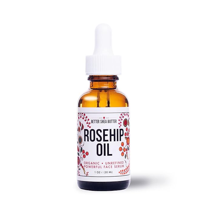 Better Shea Butter Organic Rosehip Oil | Rose hip oil for Face | Face Oil for Gua Sha Massage | Cold Pressed, 100% Pure | 1 oz