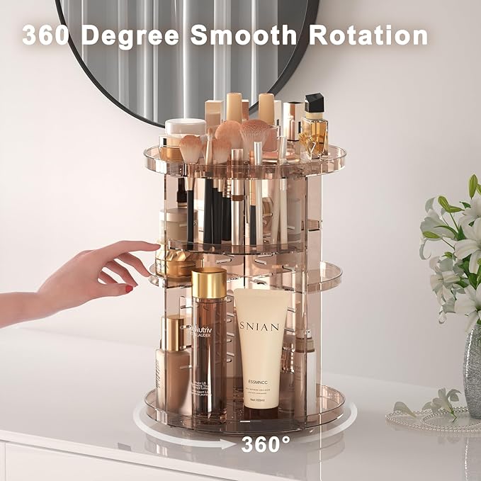 Rotating makeup organizer countertop, diy