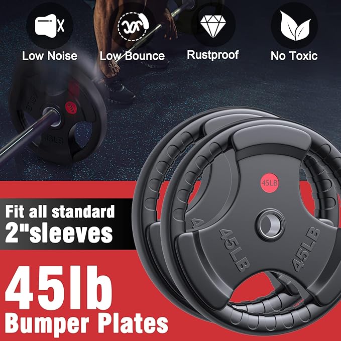 GIKPAL Weight Plates 2-inch Olympic (10lb 25lb 25lb 35lb 35lb 45lb) 45lb)