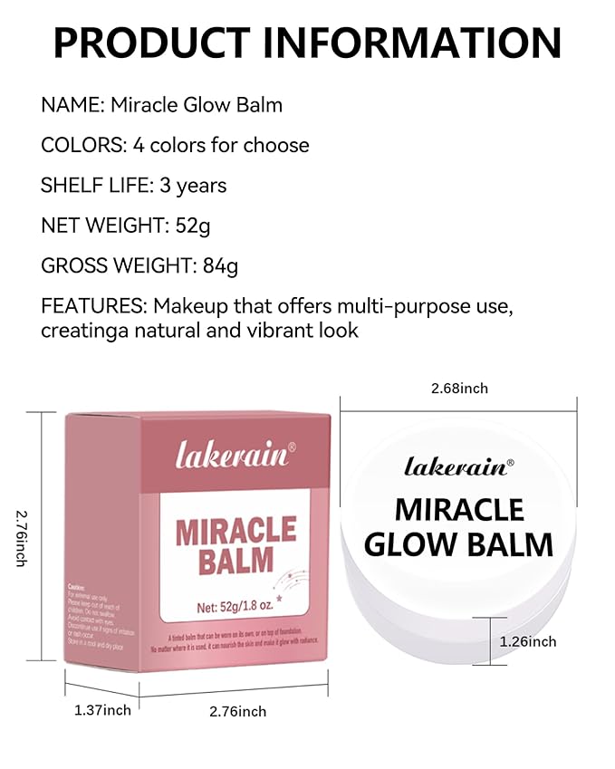 Multi Glow Balm, Miracle Glow Balm Tinted Face Creamy Blush for Women Cheeks Lip Eye, Hydrating Lightweight & Blendable Color, Shimmer Blusher Facial Makeup,Mother's Day Gift for Women Girl-02 Rose