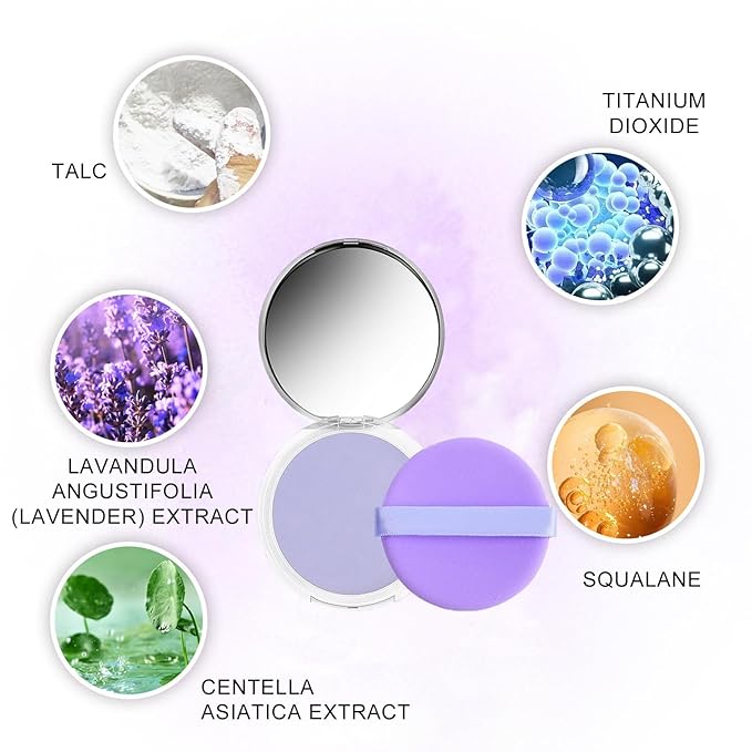 Lavender Matte Setting Powder, Oil Control Smooths Facial (Purple, 0.) 38oz