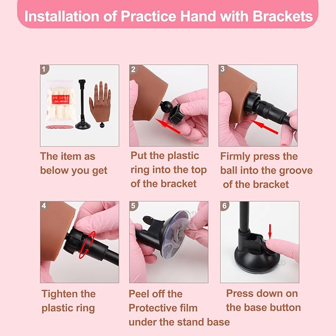 Nail practice hand for acrylic