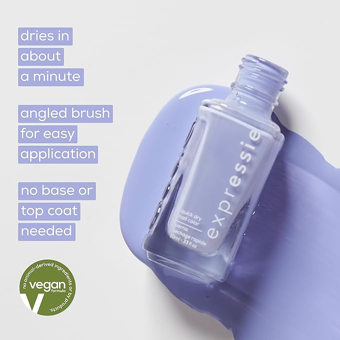 essie Expressie Nail Polish, Quick Dry Blue Nail Vegan,