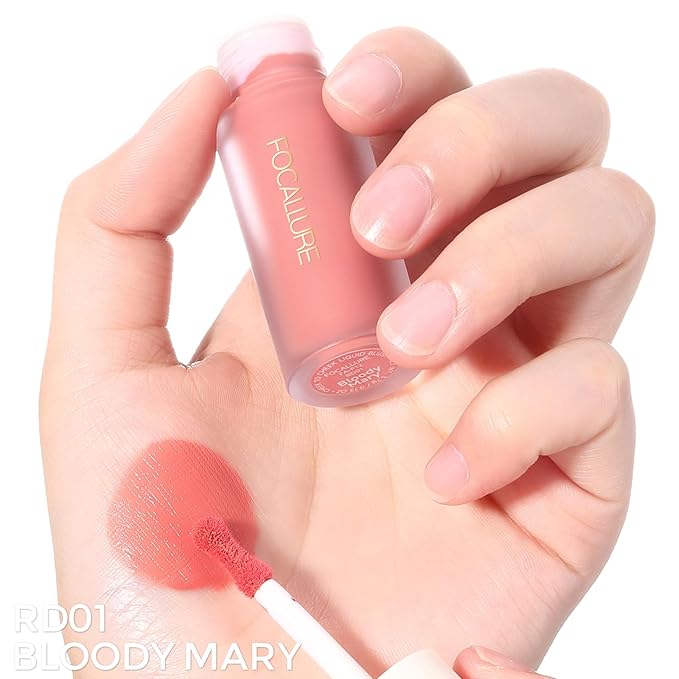 FOCALLURE Silky Cream Liquid Blush,Leaving a Matte Dewy