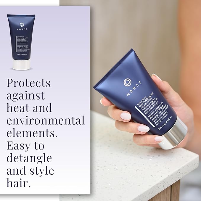 MONAT Damage Repair Bond-Fortifying Hair Crème – Leave-in Crème Conditioner Refreshing Neroli and Orange Flower Fragrance – Enhances Shine and Texture – No Frizz in Humid Conditions