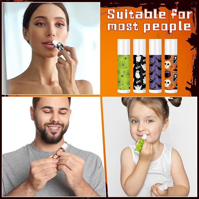 40 Pcs Halloween Lip Balm Ghost Styles