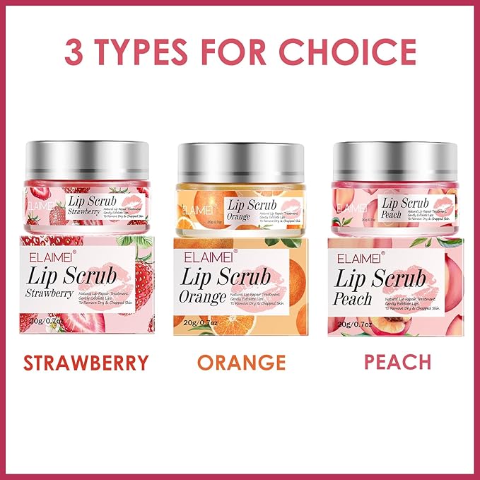 Lip Scrub, Lip Scrubs Exfoliator, Sugar