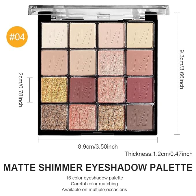 16 Colors Nude Champagne Gold Glitter Matte Shimmer