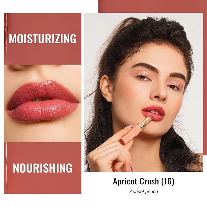 Oulac Moisturizing Shine Lipstick Red for Women - 2 in 1 Glossy Red Tinted Lip Balm, Hydrating Summer Lipstick for Dry Lips,Shine Juicy Finish Vegan 2.2g/0.07oz (16)
