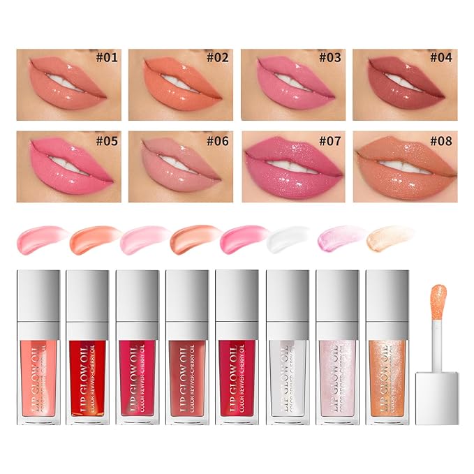 Ultimate Luxe Lip Oil Hydrating Fruit-Flavored Oils with Soft Brush for Moisturized, Full, and Radiant Lips (#03, SINGLE)