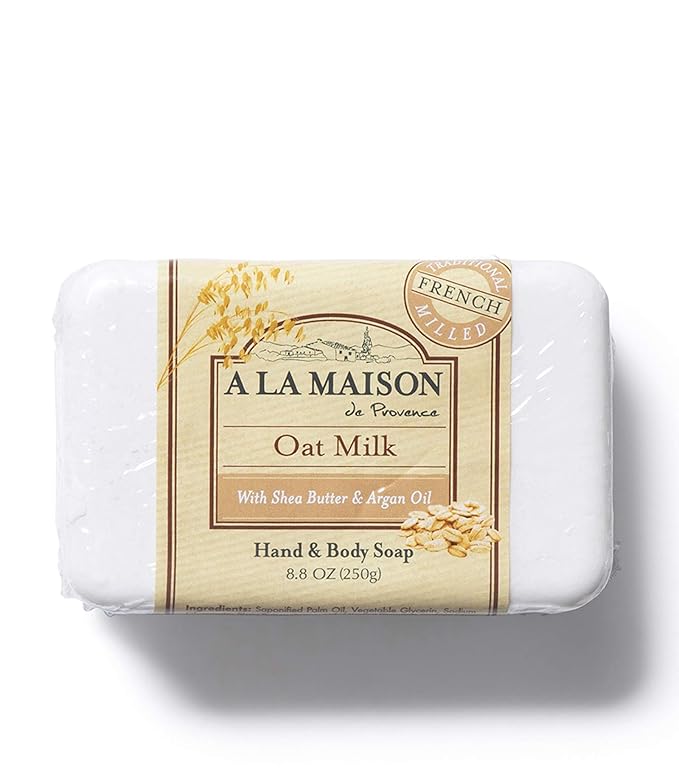 A LA MAISON Oat Milk Bar Soap - Triple French Milled Natural Moisturizing Hand Soap Bar (3 Bars of Soap, 8.8 oz Bar)