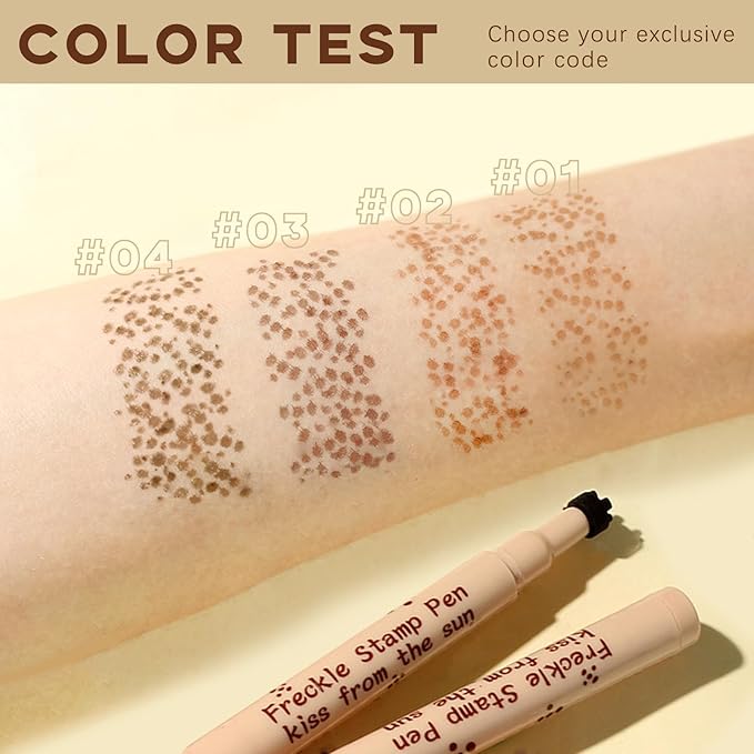 2 Colors Freckle Stamp Pen, Natural Like Freckle #Light&Dark Brown