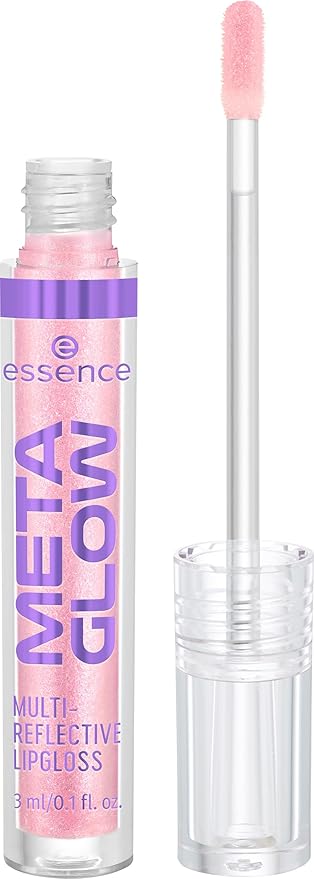 essence | Meta Glow Multi-Reflective Lip Gloss | Iridescent Shimmer, Holographic, Non-Sticky & Comfortable | Vegan & Cruelty Free (02 | Digital Pink)