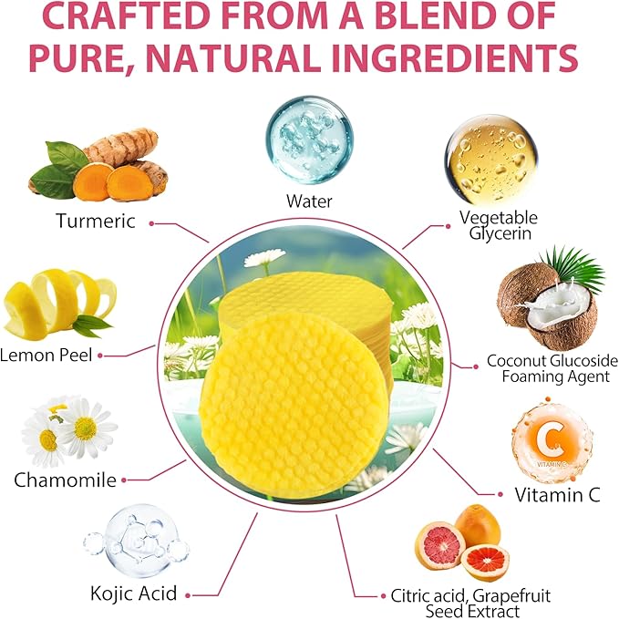 Turmeric face scrub pads, turmeric