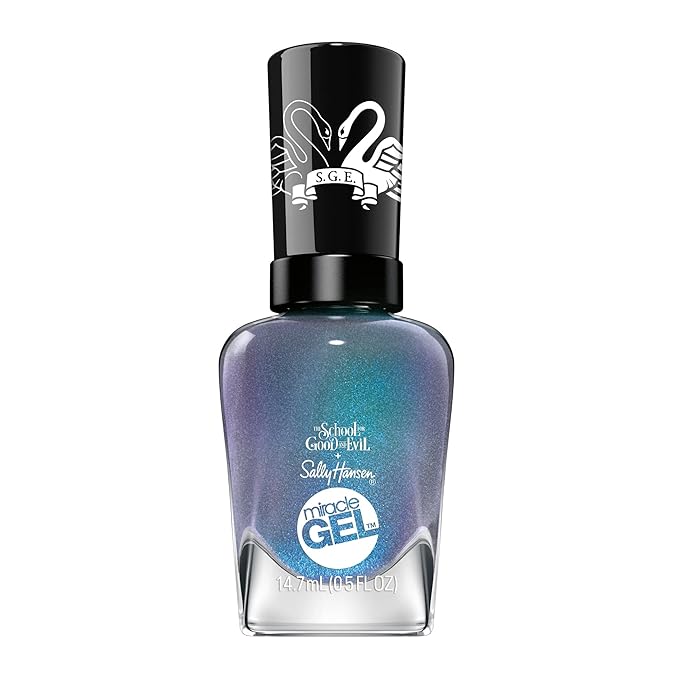 Sally Hansen Miracle Gel™, The School for Good and Evil Not What It Gleams, Long Lasting, Gel-Like Formula, No UV Lamp Needed, Blue Glitter Nail Polish