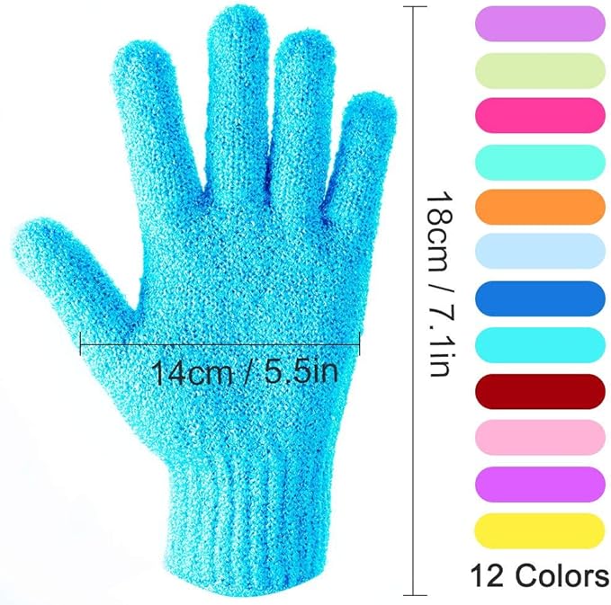 24 pcs exfoliating shower gloves,double