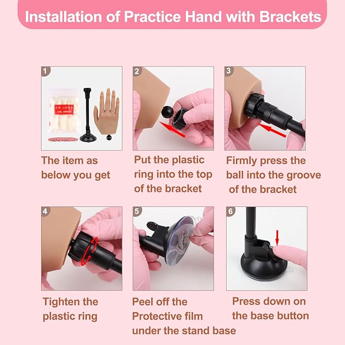 Nail practice hand for acrylic