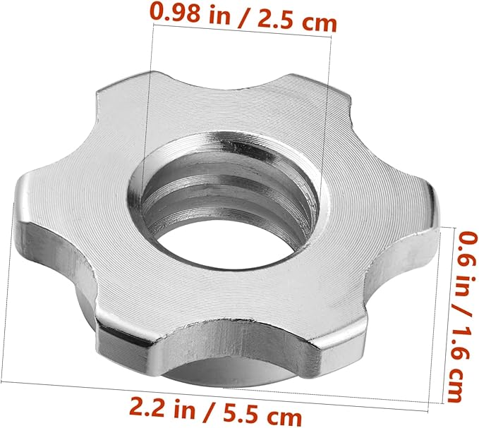 Garneck 2pcs Standard Barbell Spin-Lock Collars Screw Clamps 1 inch(Silver)