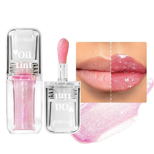 Magic Color Changing Lip Oil, Lip Oil Color Changing, Hydrating Lip Gloss Warm Change, Big Brush Color Changing Lip Oil, Lip Changing Oil Long Lasting Shimmery, Non-sticky Primer Lip Tint