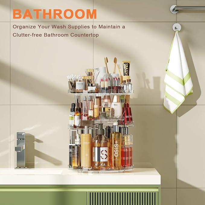 Rotating makeup organizer, 360 spinning