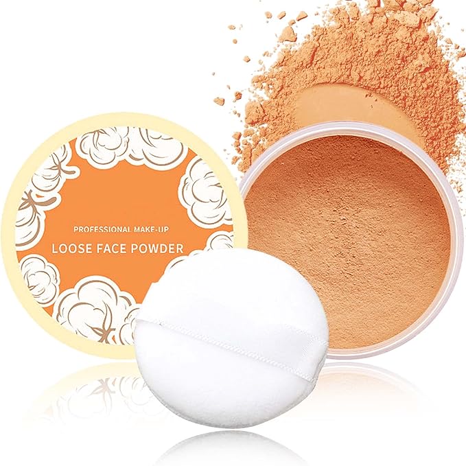 Loose Face Powder,Oil Control Loose Face Setting Powder Effect Makeup(3#)