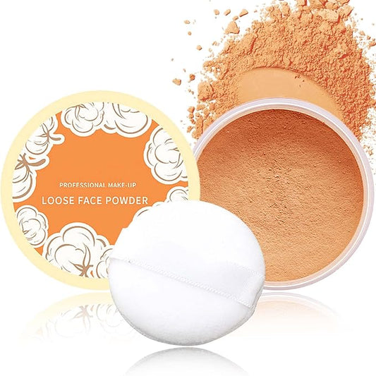 Loose Face Powder,Oil Control Loose Face Setting Powder Effect Makeup(3#)