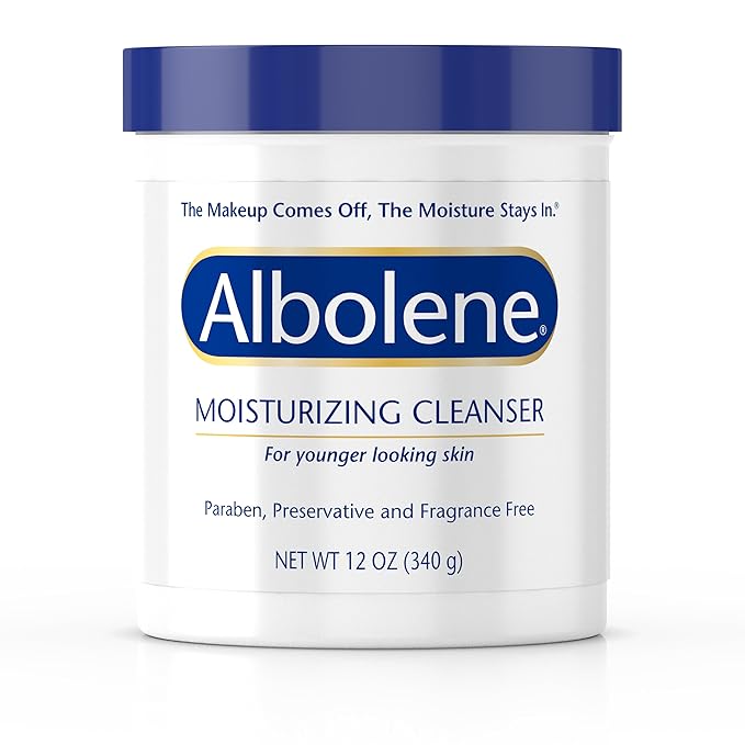 Albolene Face Moisturizer and Makeup Remover, Facial Cleanser and Cleansing Balm, Beta Carotene Fragrance Free Cream, 12 oz