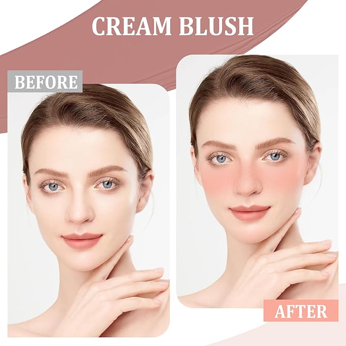 Boobeen Cream Blush for Cheeks, Matte Liquid Cream Natural Glowing