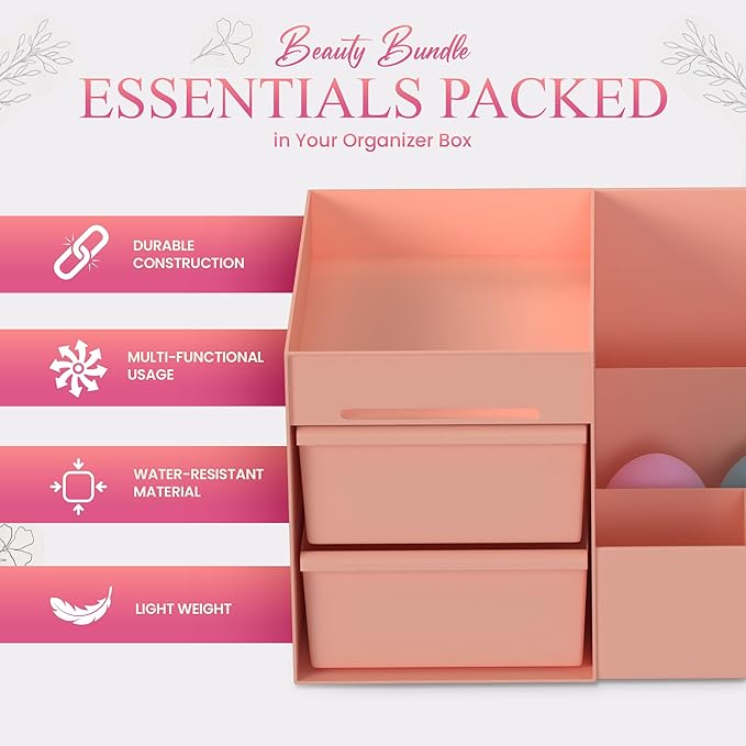 Makeup organizer countertop with 4