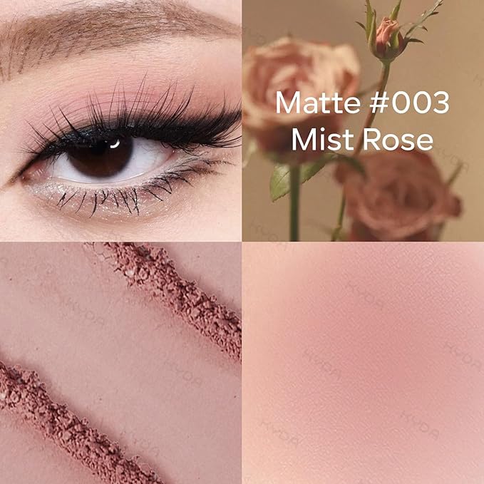 KYDA Single Matte Eyeshadow, Dusty Rose Pink Eyeshadow, Ultra-fine Smooth Powder, Lightweight Blendable Formula, Warm Tone Eyes Makeup, Mist Rose
