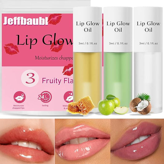 Hellokiss 3Pcs Lip Glow Oil,Moisturizing Lip