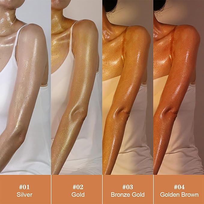 Shimmer Body Oil, Highlighter Makeup Smooth Glitter Glow