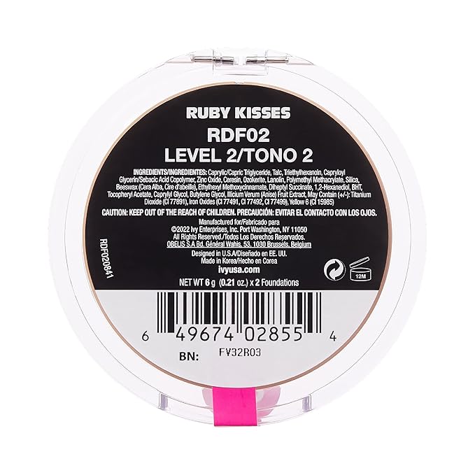 Ruby Kisses Cream Foundation 3D Face Creator 2-Color (Level 2)