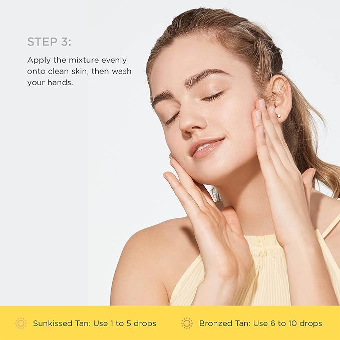 JOAH Self Tanner, Sun & Seoul Golden Daze Sunless Tanning Drops, Moisturizing Self Tanning for Face & Body, Vegan & Cruelty-Free, Light/Medium 30ml
