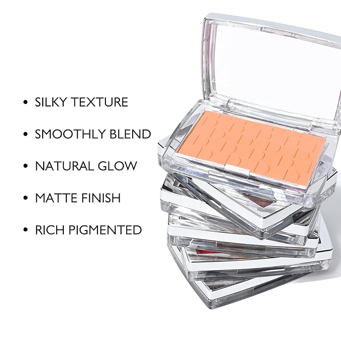 KYDA Powder Blush, Radiant Glow Face Blusher, Blendable Texture, Coral